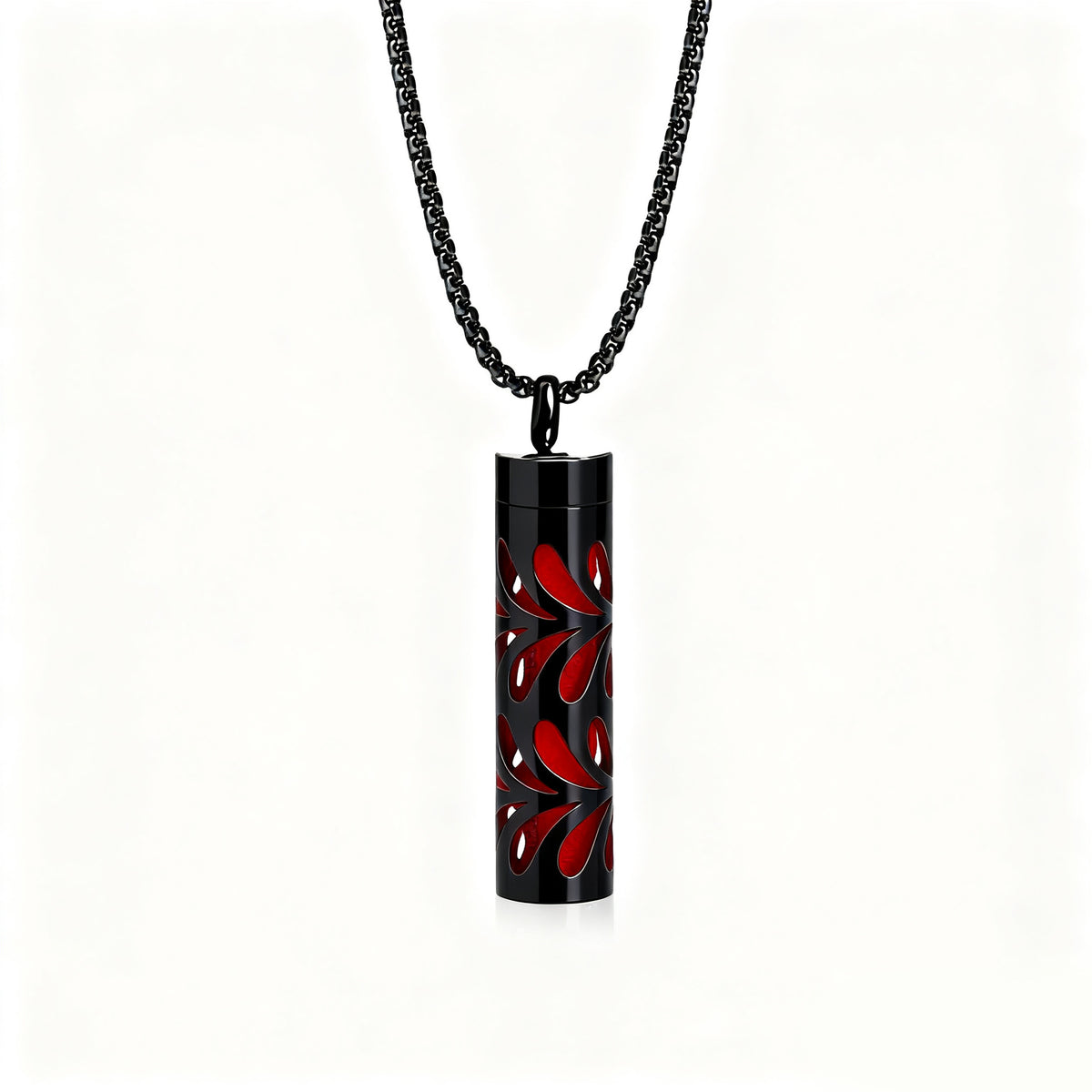 Cylindrical Heart-shaped Diffuser Pendant Necklace with Essential Oil, Stainless Steel Necklace for Men and Women, Titanium Steel Pendant