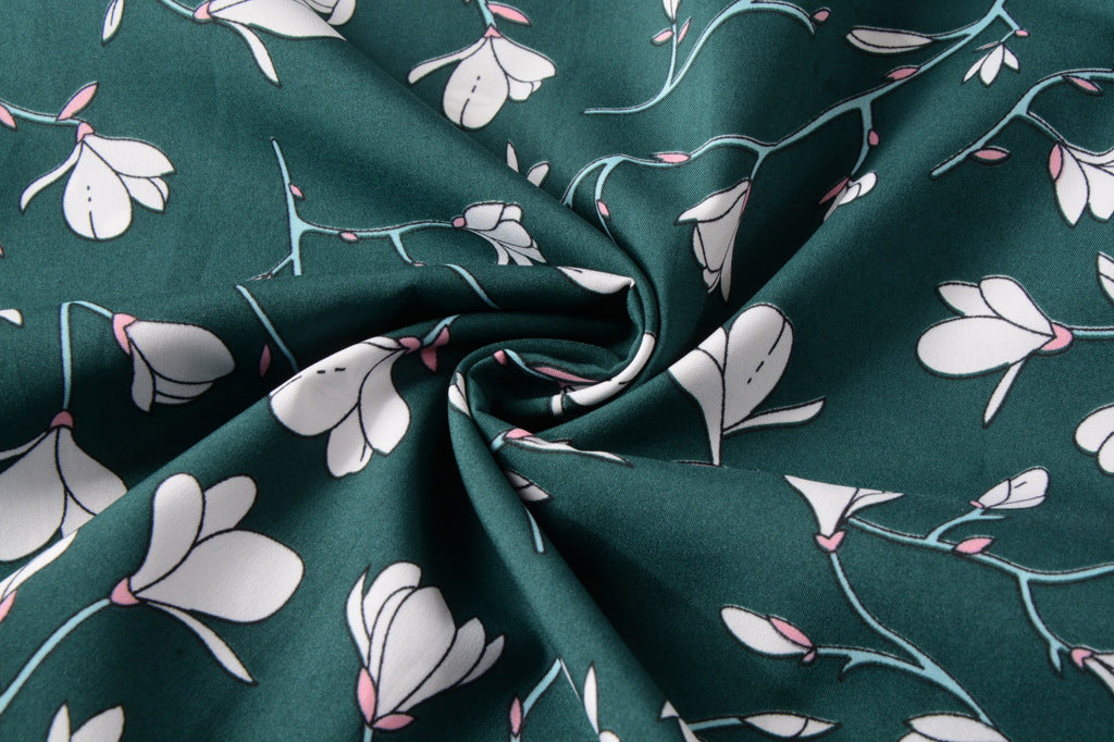 Swintager Cross-border Spring and Summer New Women's Bohemian Beach Dress Chiffon Printed dress Women