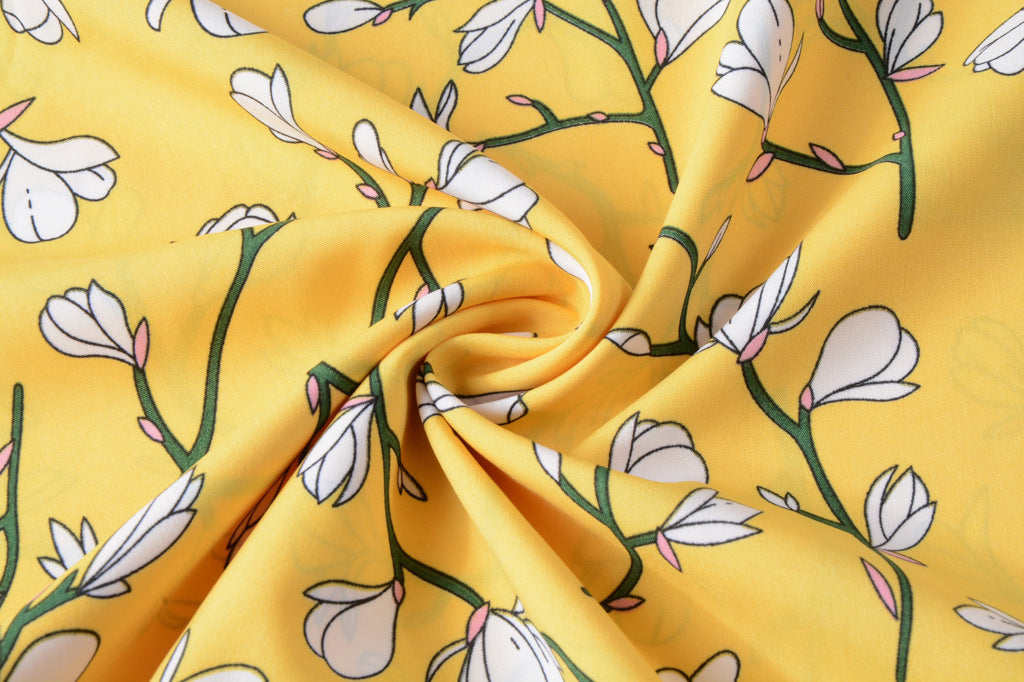 Swintager Cross-border Spring and Summer New Women's Bohemian Beach Dress Chiffon Printed dress Women