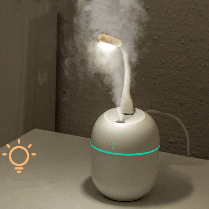 Mini Air Humidifier 200ML Aroma Essential Oil Diffuser for Home Car USB Fogger Mist Maker with LED Night Lamp