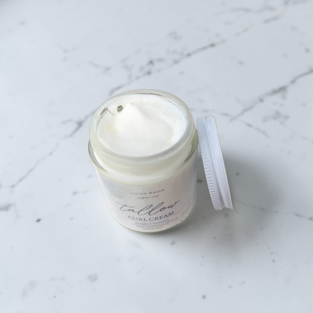 100% Grass Fed Tallow Curl Cream for Curly Hair (Promotes Repairing Damaged or Dry Hair)