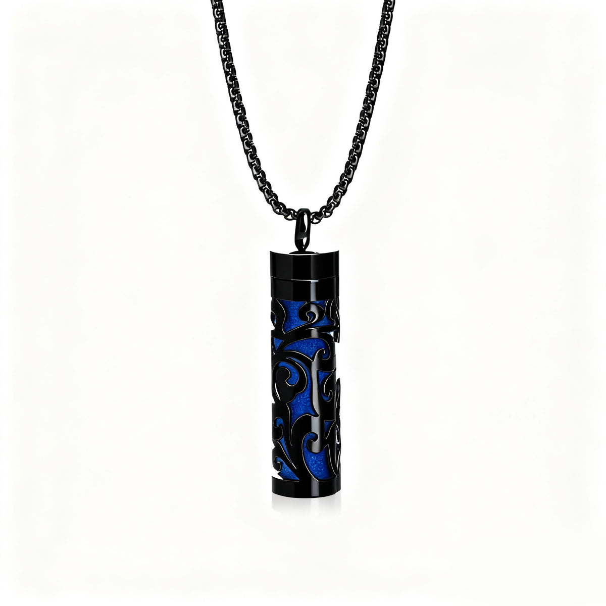 Cylindrical Heart-shaped Diffuser Pendant Necklace with Essential Oil, Stainless Steel Necklace for Men and Women, Titanium Steel Pendant