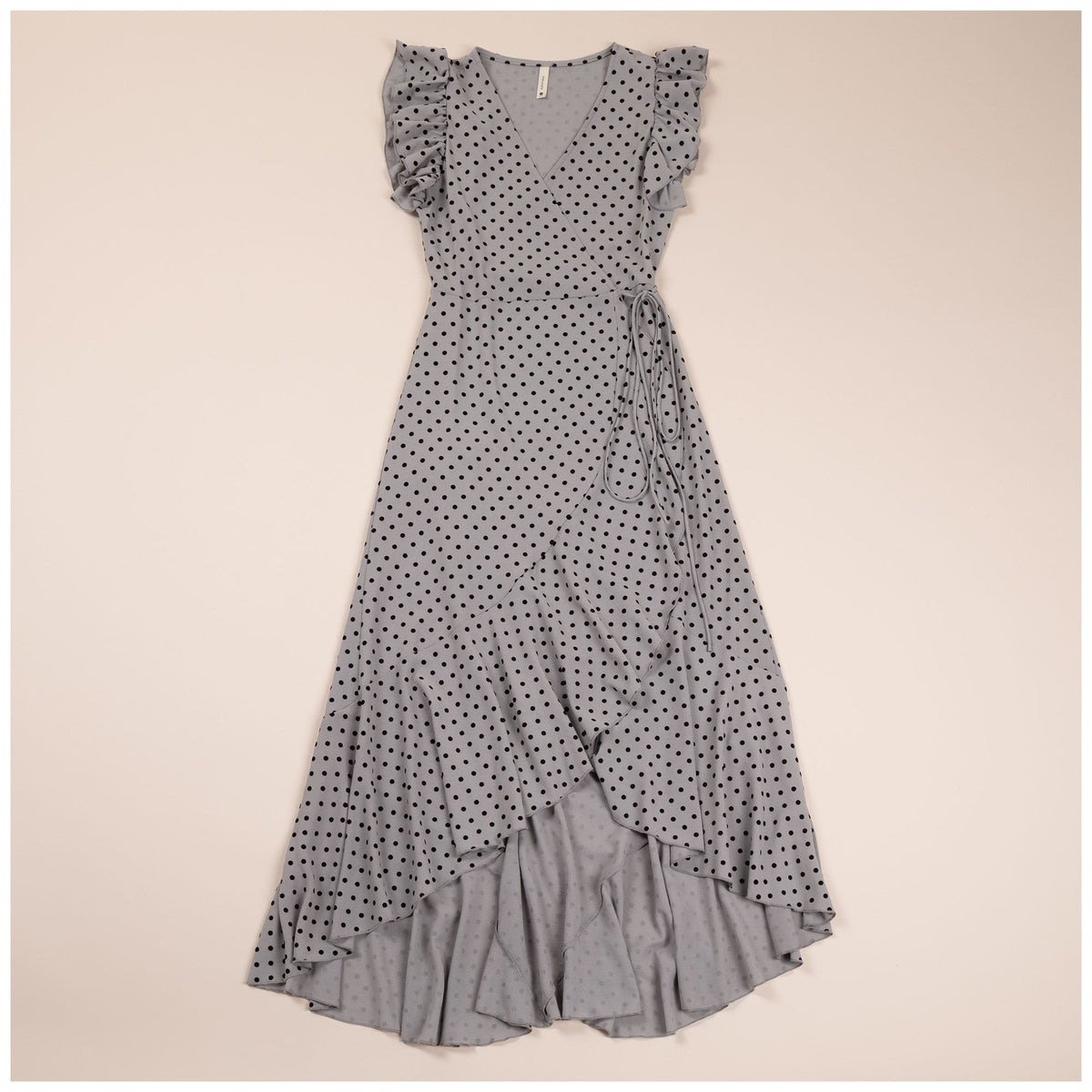 Polka Dot Maxi Wrap Dress