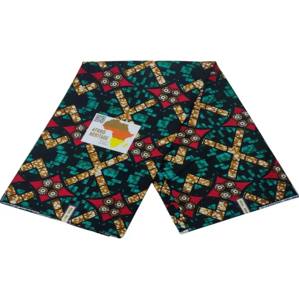 Real Ankara Wax Print 100% Cotton Woven Dobby 6 Yard Fabric Floral Pattern Intricate Authentic Look Eco-Friendly Girls