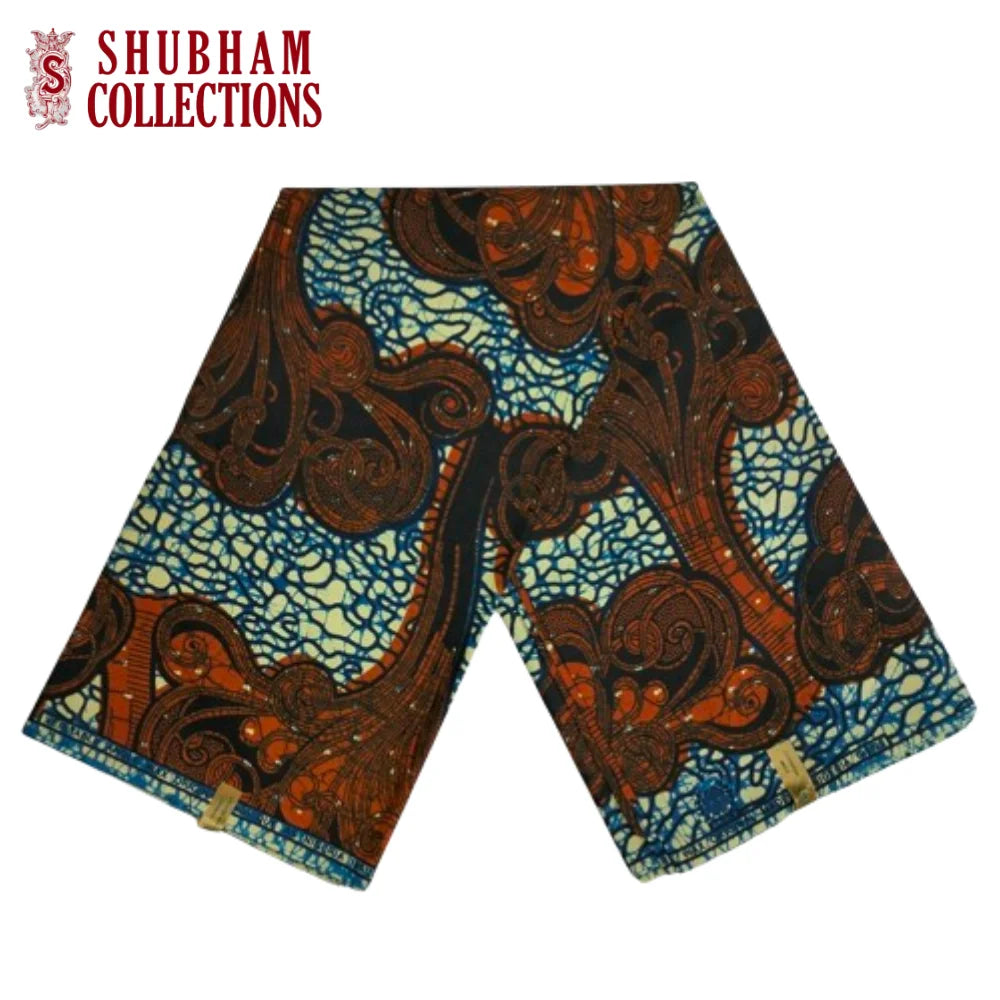 African Print Dobby Canvas Fabric 100% Cotton Breathable Eco-Friendly Anti-Bacteria Quick-Dry 6 Yards Apparel Home Decor Bag