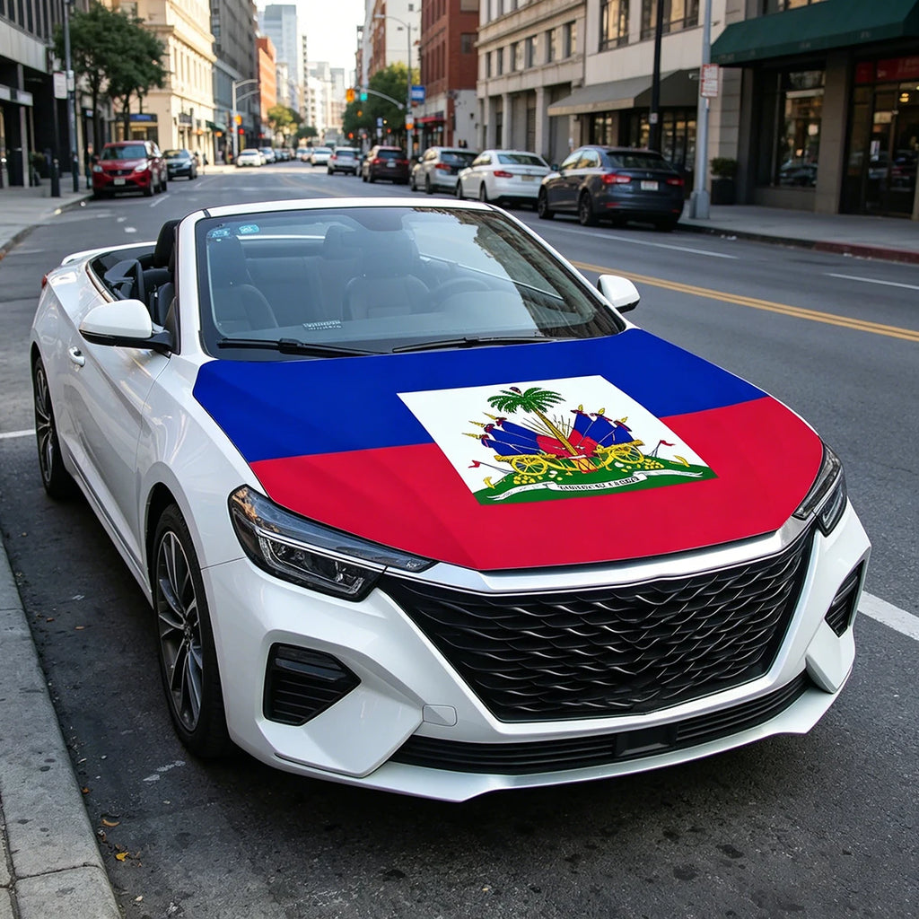 Haiti Flag Car Engine Hood Cover Hayti National Flag For Vehicle Decoration