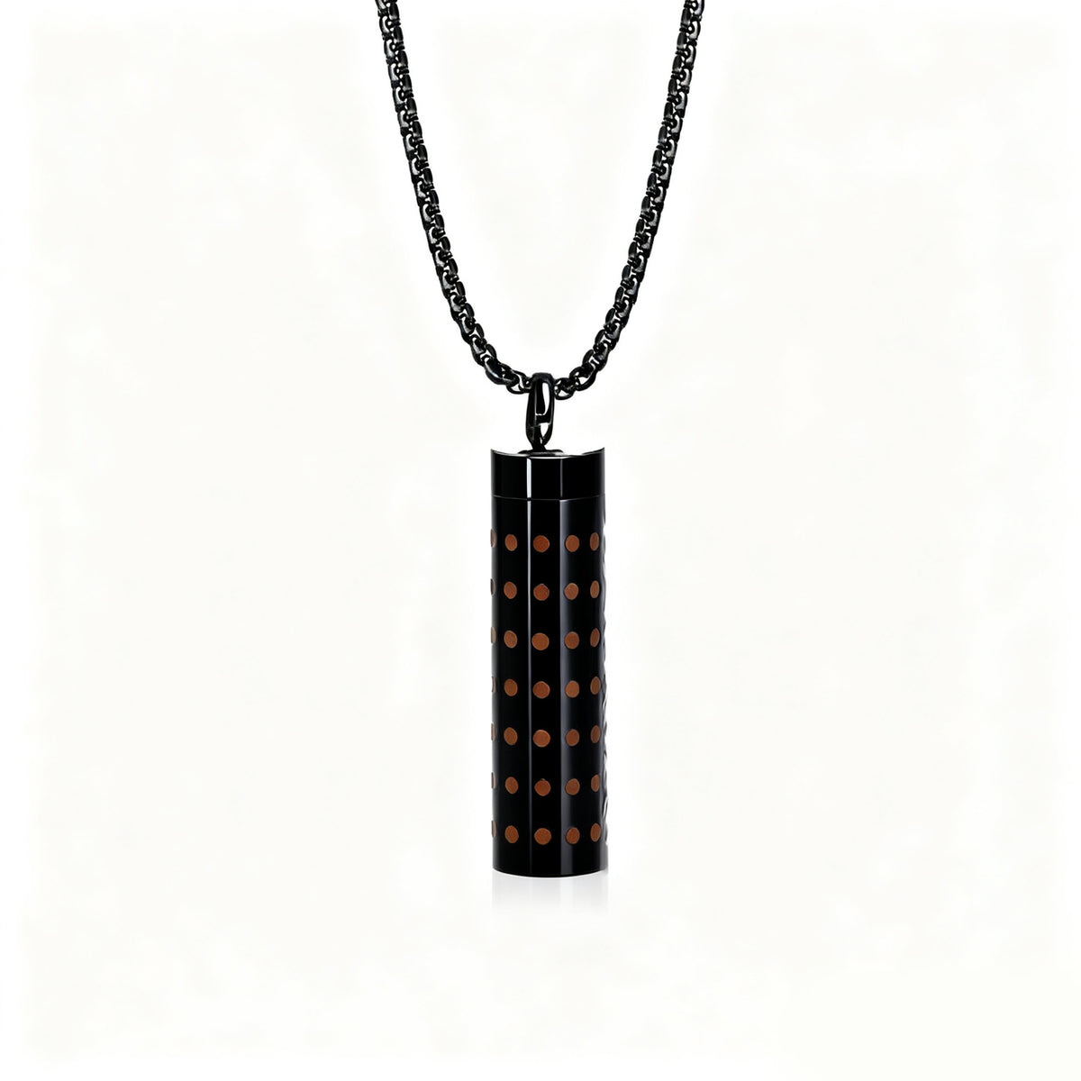 Cylindrical Heart-shaped Diffuser Pendant Necklace with Essential Oil, Stainless Steel Necklace for Men and Women, Titanium Steel Pendant