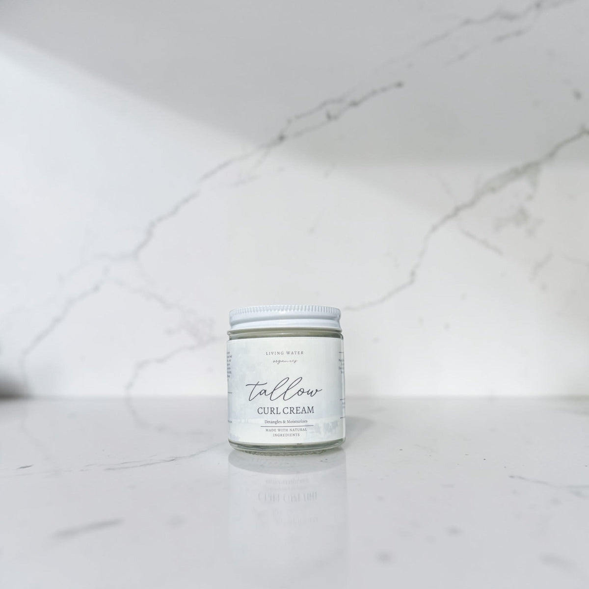 100% Grass Fed Tallow Curl Cream for Curly Hair (Promotes Repairing Damaged or Dry Hair)