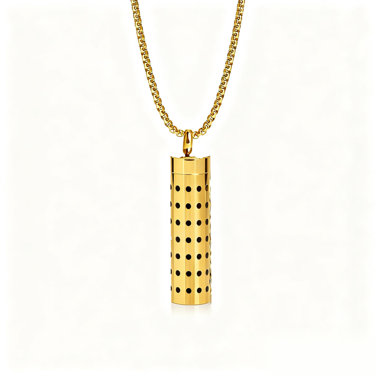 Cylindrical Heart-shaped Diffuser Pendant Necklace with Essential Oil, Stainless Steel Necklace for Men and Women, Titanium Steel Pendant
