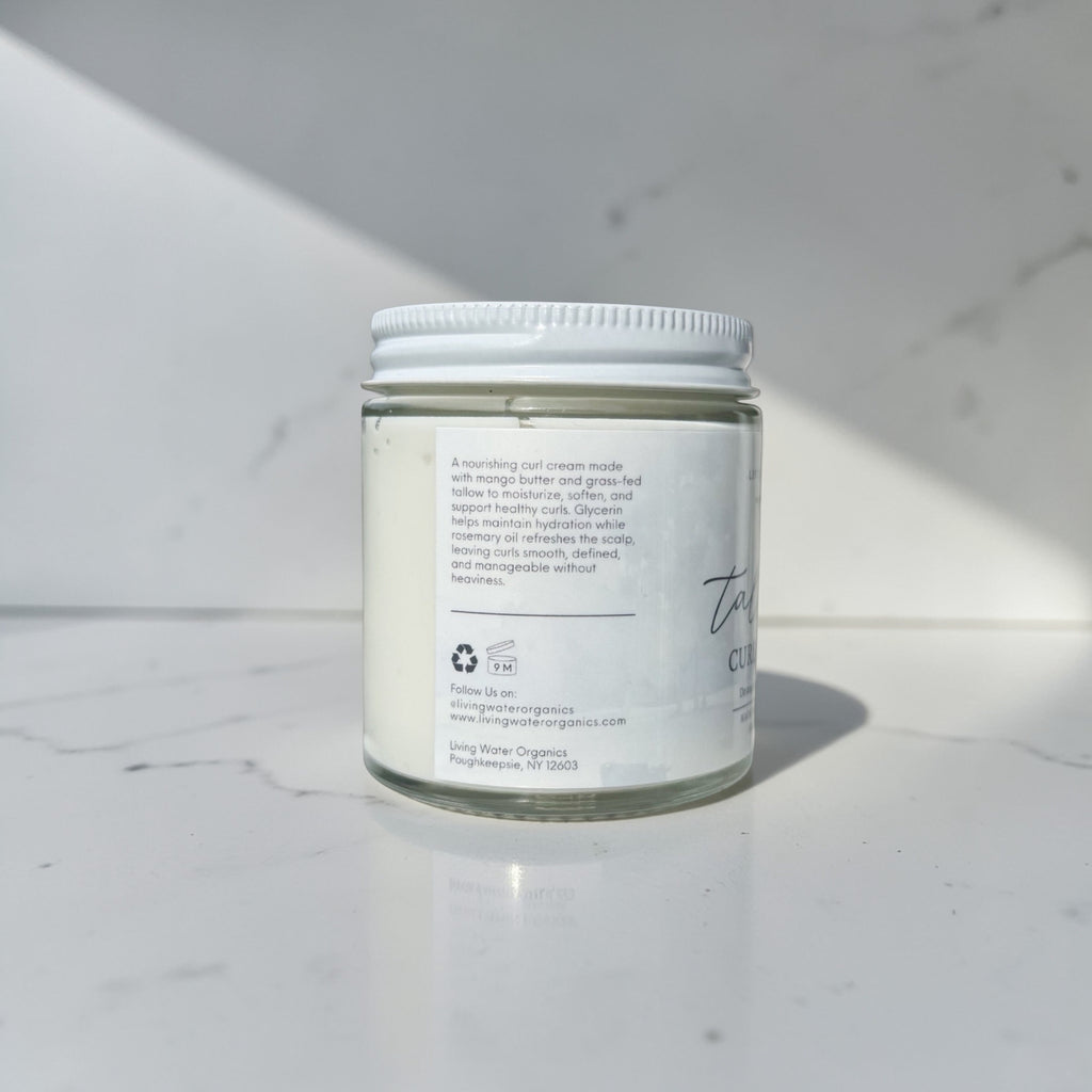 100% Grass Fed Tallow Curl Cream for Curly Hair (Promotes Repairing Damaged or Dry Hair)
