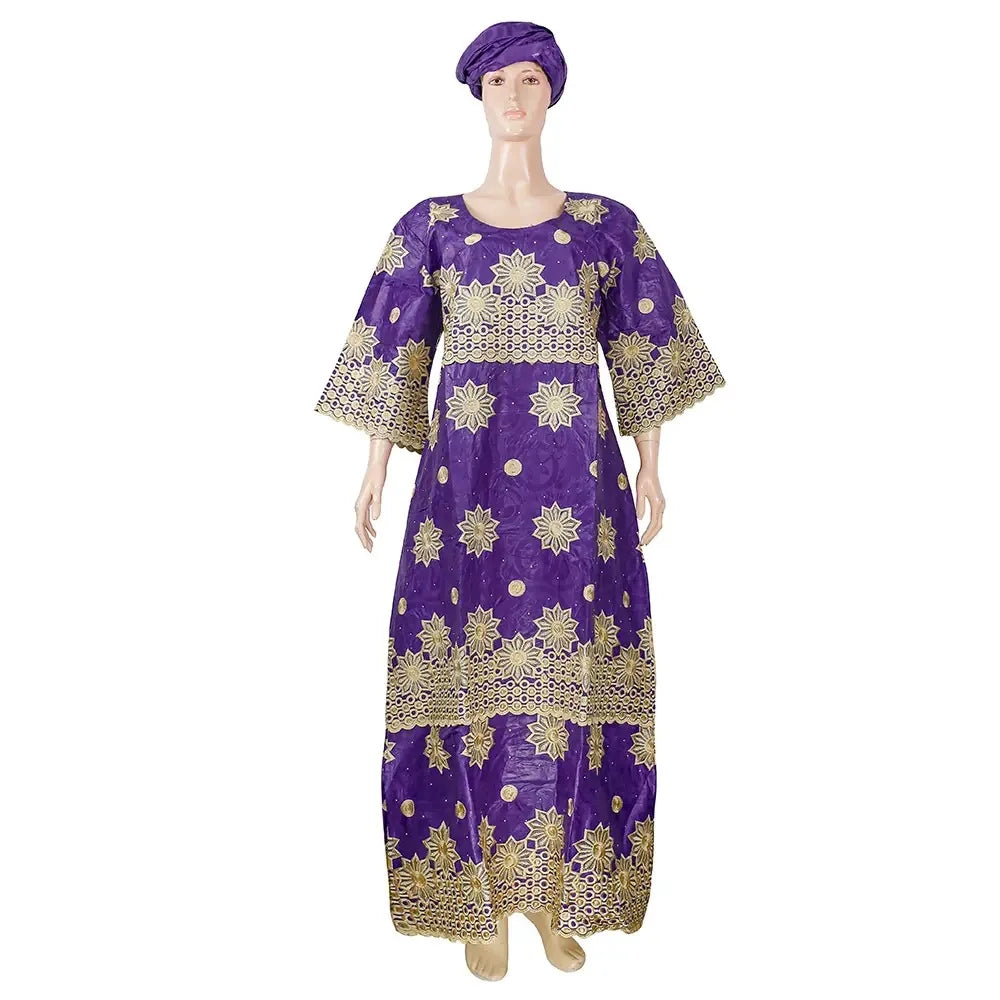 African Embroidery Middle East Plus Size Dashiki African Dress Abaya Women Dress Robe With Scarf