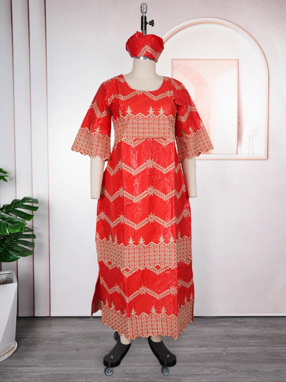 African Embroidery Middle East Plus Size Dashiki African Dress Abaya Women Dress Robe With Scarf