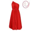 D3208 Latest Design Women Summer Dresses Slash Shoulder Big Swing Strap Pleated Dress Solid African Dresses for Women Clothing