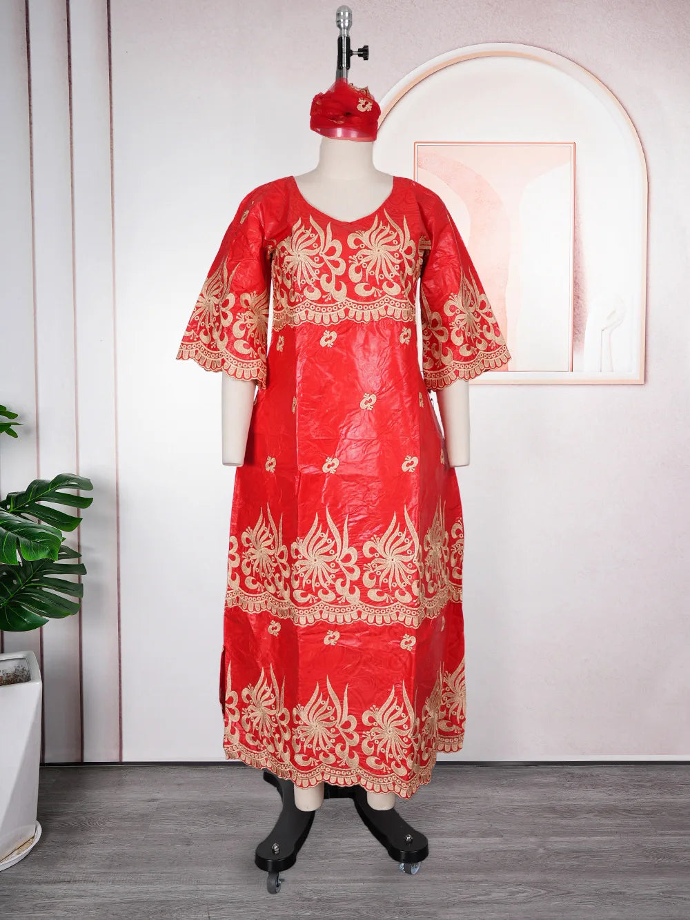 African Embroidery Middle East Plus Size Dashiki African Dress Abaya Women Dress Robe With Scarf