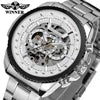 Guangzhou Relogio T Winner OEM Boys Stylish Gold Male  Watches Custom Luxury Mens Skeleton  Automatic Stainless Mechanical Watch