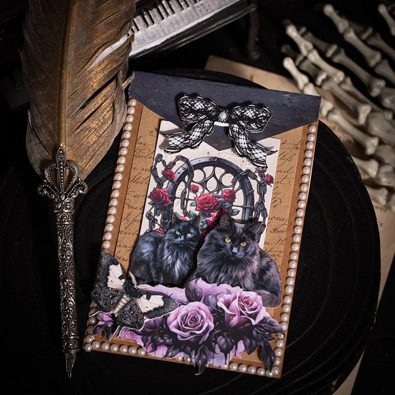 20 Sheets Per Pack Gothic Theme Hard Card Sticker Pack Dark Fantasy Series Alien Material