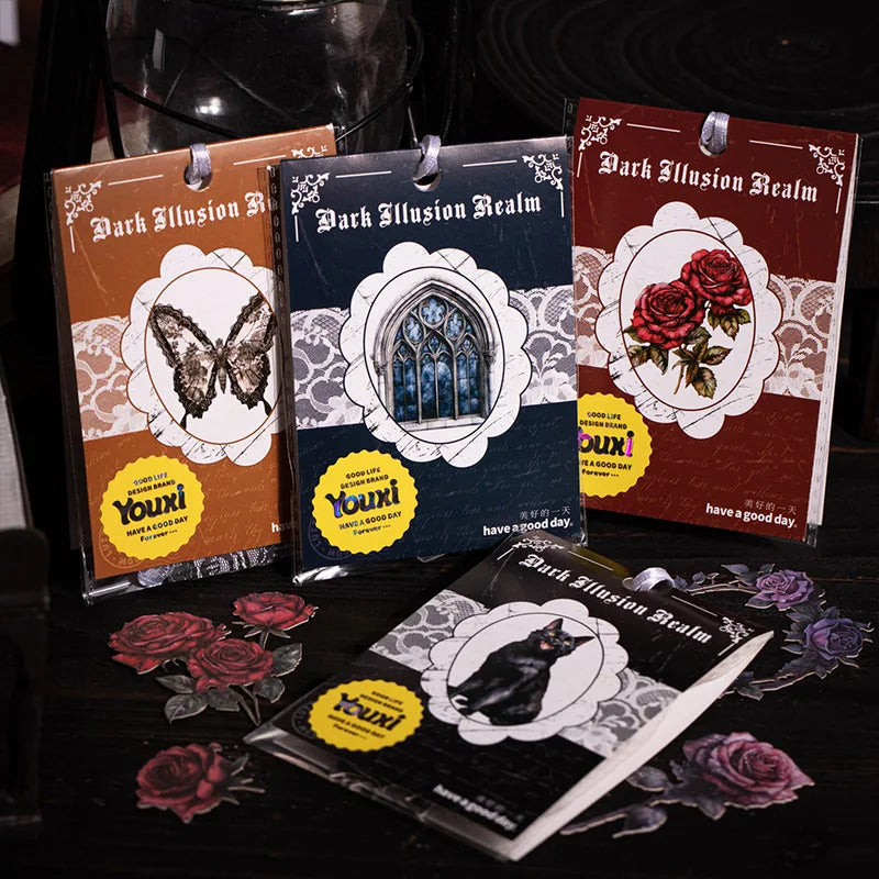 20 Sheets Per Pack Gothic Theme Hard Card Sticker Pack Dark Fantasy Series Alien Material