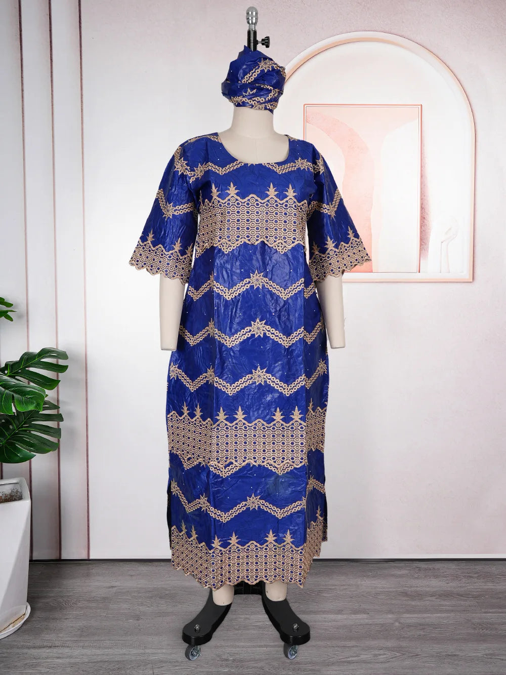 African Embroidery Middle East Plus Size Dashiki African Dress Abaya Women Dress Robe With Scarf
