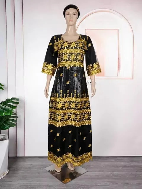 African Clothes for Women 2024 Plus Size African Dashiki Ankara Print Robe Bazin Design Wax Wedding Party Dresses