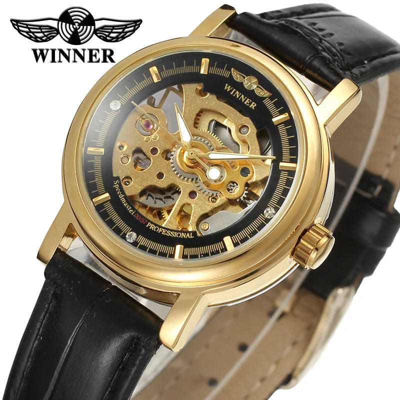 Ladies Private Label Watches Manufacturer Lady Chinese Cheap Women Elegant Skeleton T- Winner Automatic Small Mechanical Watch