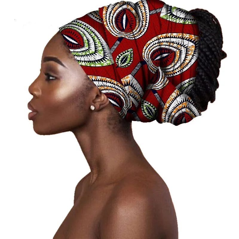 Wax African Headtie Cotton Unisex Head Scarf Floral Printed Accessories Fashion