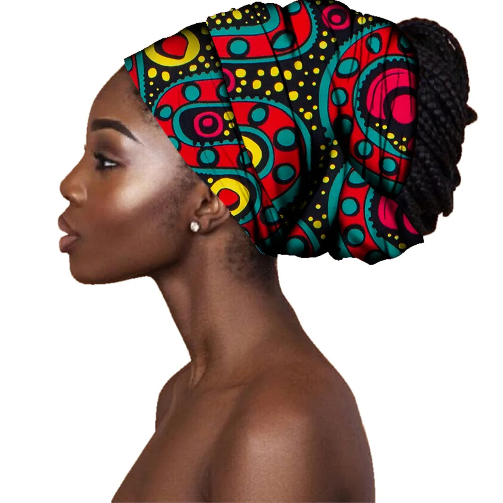 Wax African Headtie Cotton Unisex Head Scarf Floral Printed Accessories Fashion