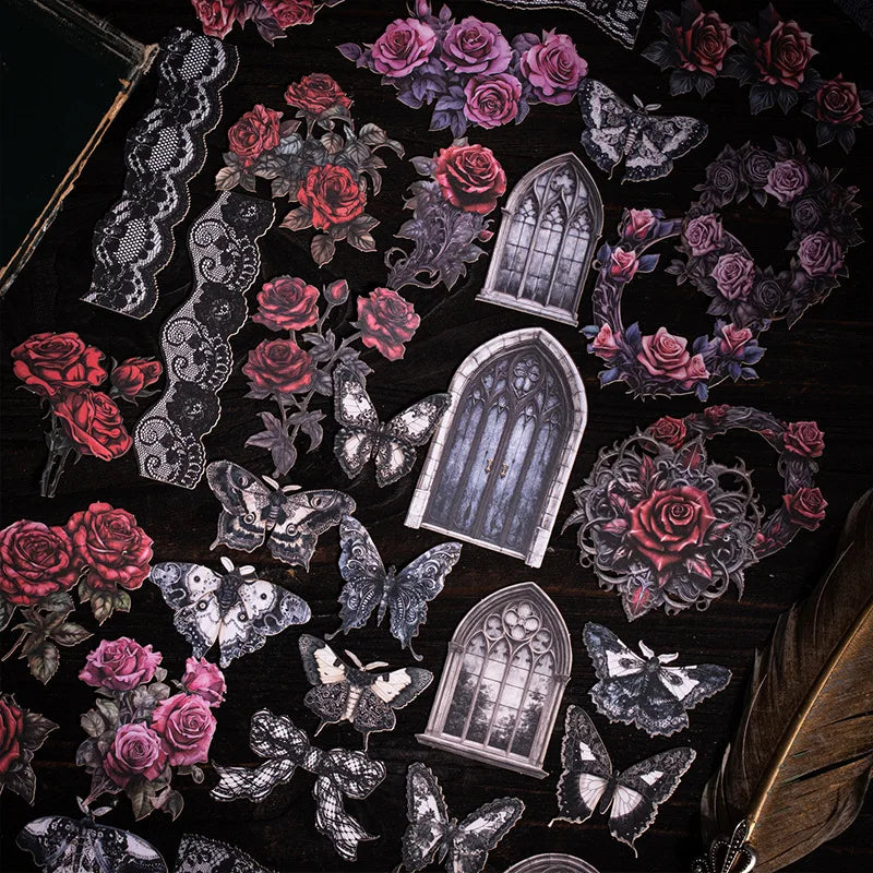 20 Sheets Per Pack Gothic Theme Hard Card Sticker Pack Dark Fantasy Series Alien Material