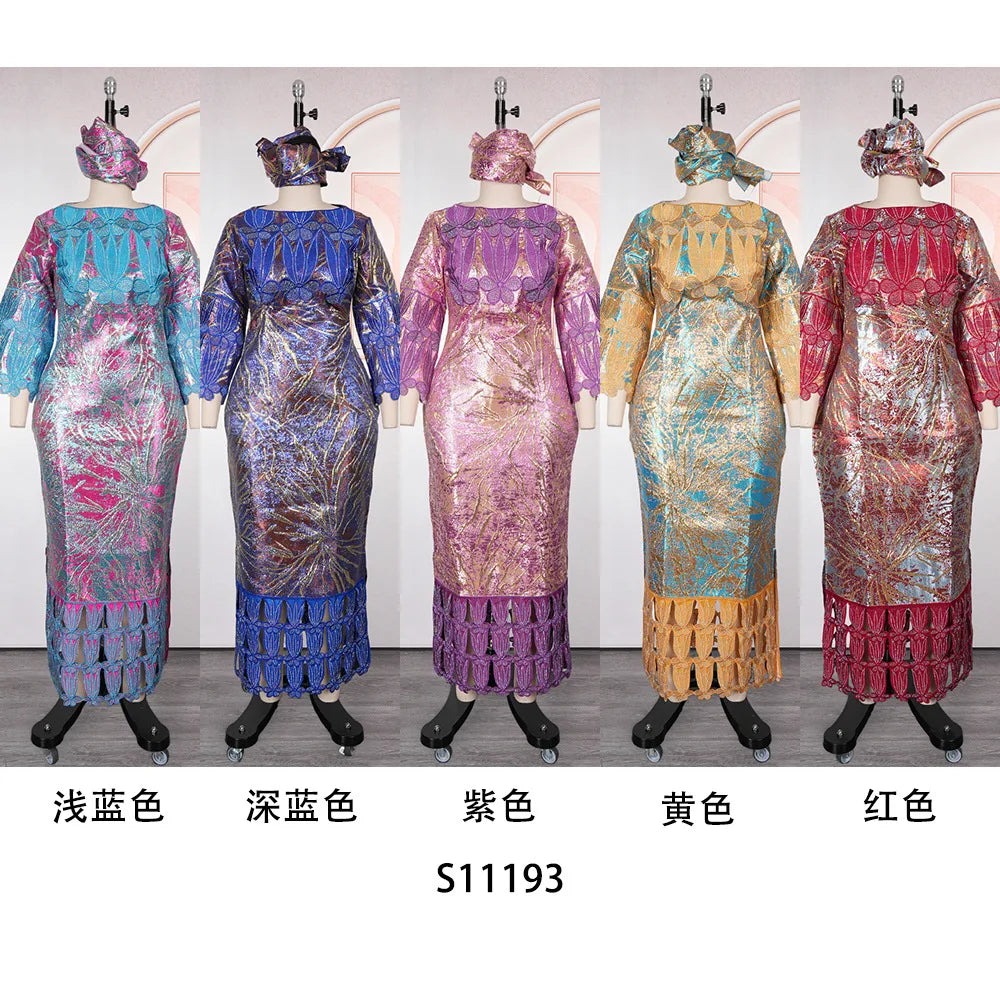 African Embroidery Middle East Plus Size Dashiki African Dress Abaya Women Dress Robe With Scarf
