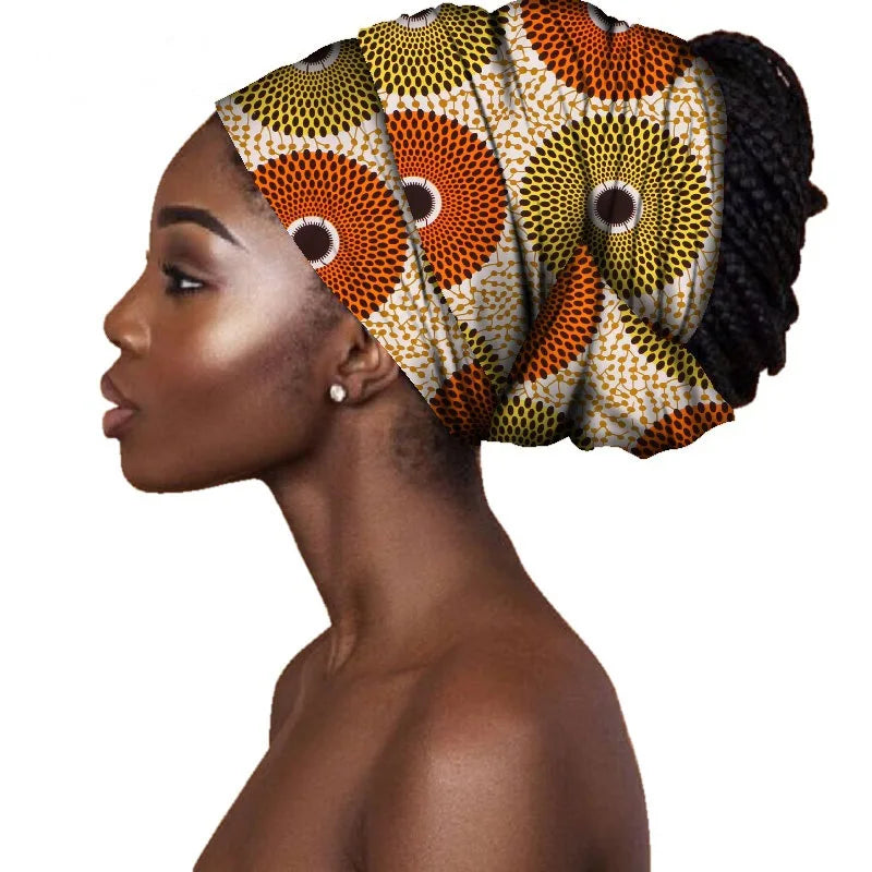 Wax African Headtie Cotton Unisex Head Scarf Floral Printed Accessories Fashion