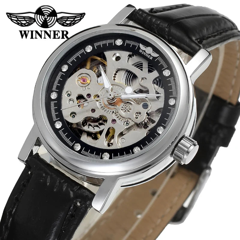 Ladies Private Label Watches Manufacturer Lady Chinese Cheap Women Elegant Skeleton T- Winner Automatic Small Mechanical Watch