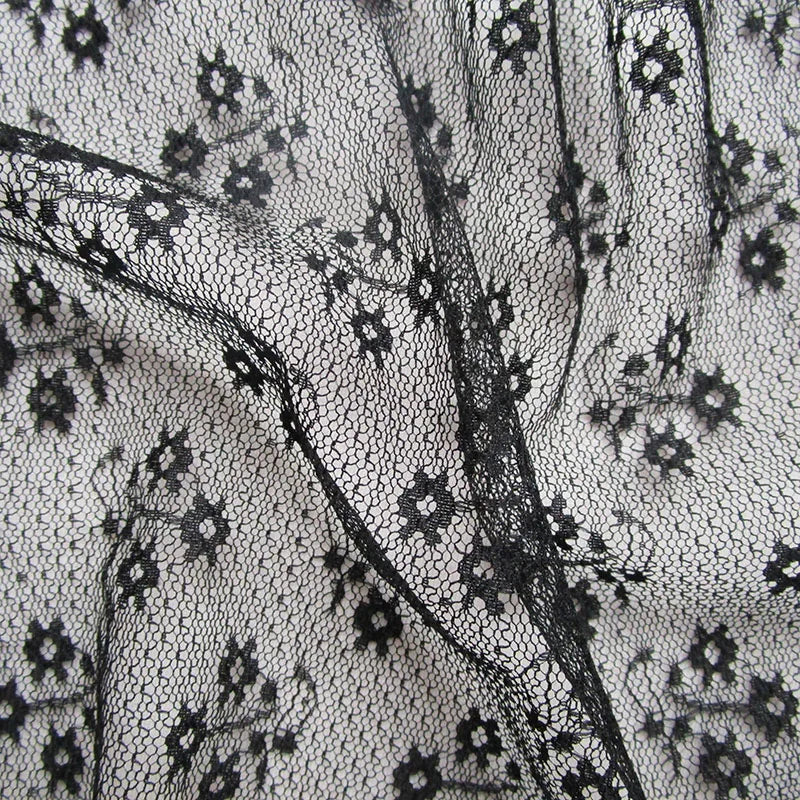 French Flowers African Lace Fabric Nigeria White Veil Tulle Mesh Fabrics For Sewing Woman Clothing Dress Needlework Sheer Fabric