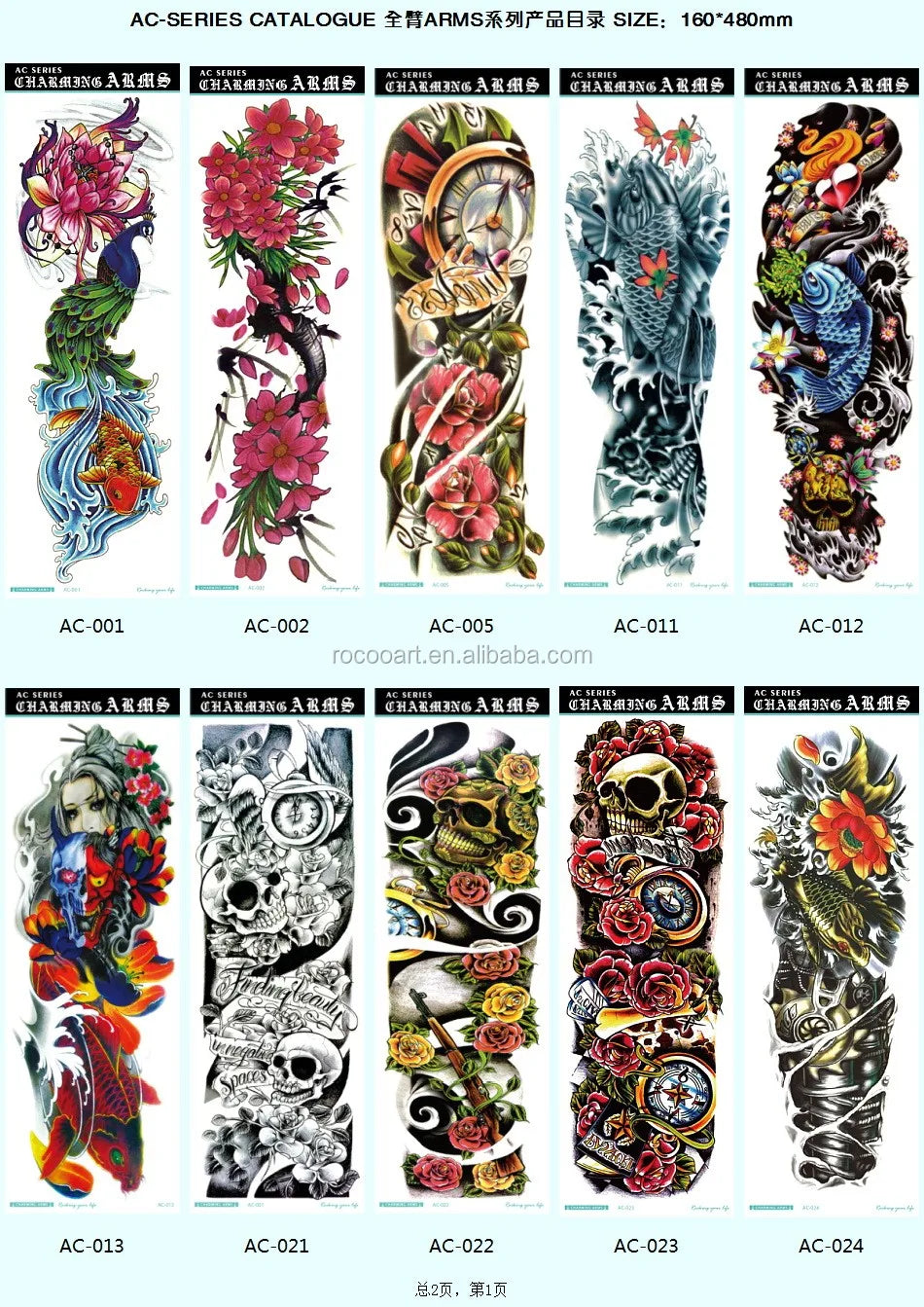 Non-Toxic Women Face Super Big Tattoos Sticker Fake Horror Skull Gun Full Arm Shoulder Temporary Body Tattoo Designs
