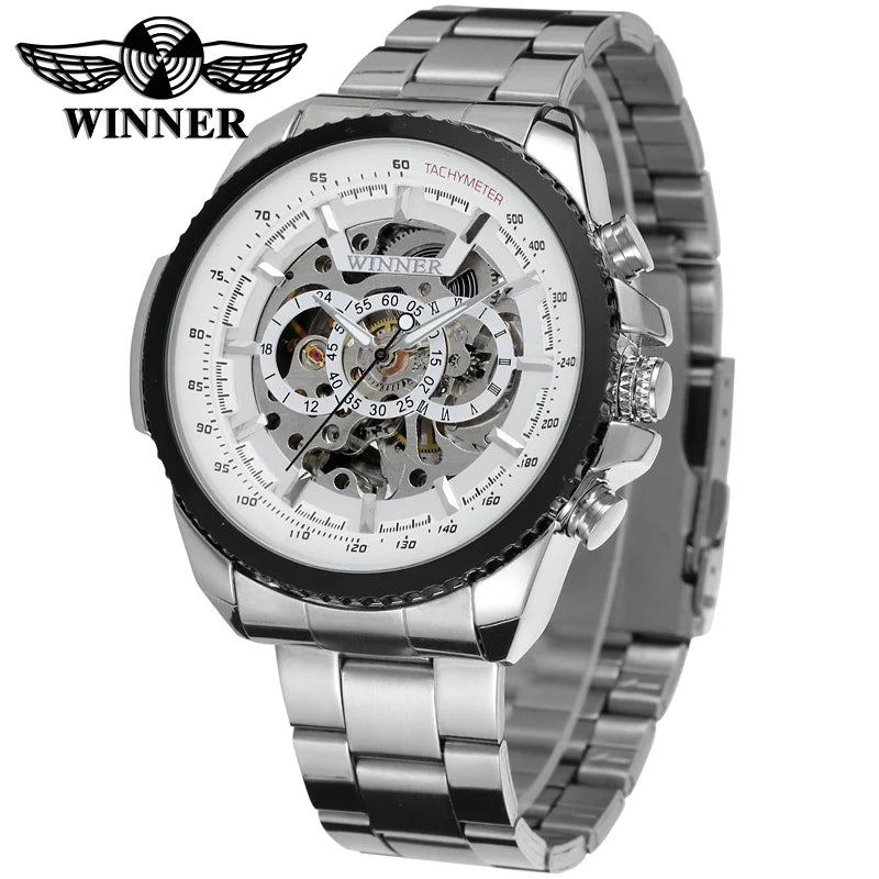 Guangzhou Relogio T Winner OEM Boys Stylish Gold Male  Watches Custom Luxury Mens Skeleton  Automatic Stainless Mechanical Watch