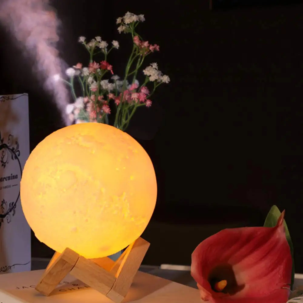 Aroma Diffuser Ultrasonic Essential Oil  880ml Air USB Humidifier Full Moon Lamp Night Light  Night Cool Mist Purifier For  Offi