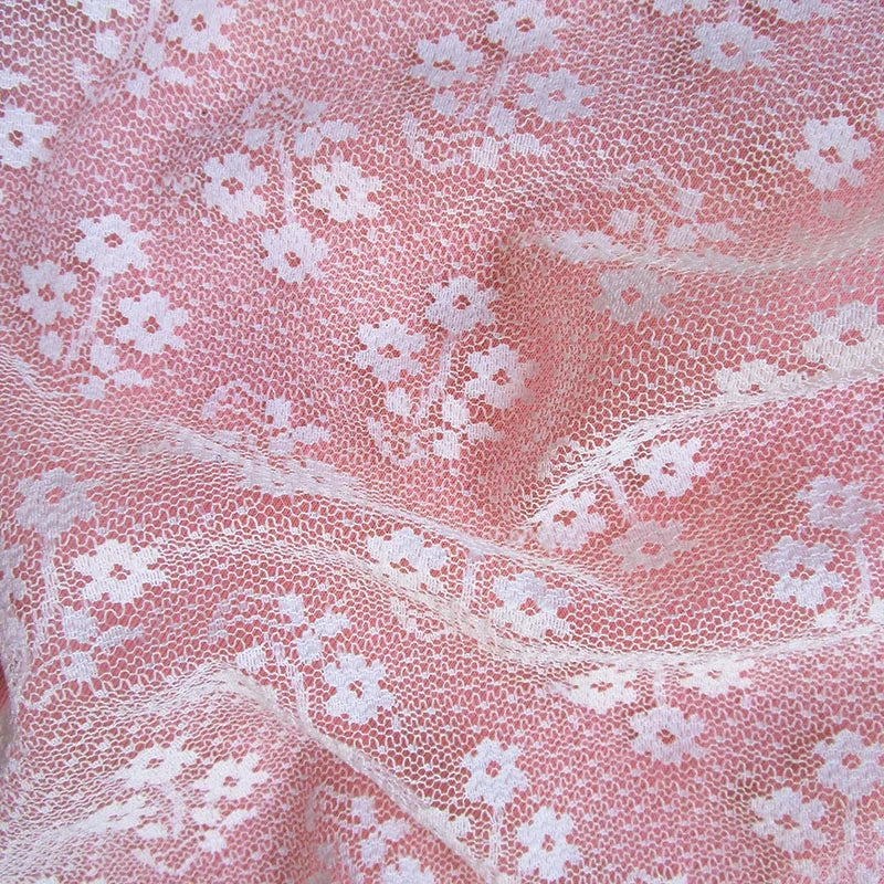 French Flowers African Lace Fabric Nigeria White Veil Tulle Mesh Fabrics For Sewing Woman Clothing Dress Needlework Sheer Fabric
