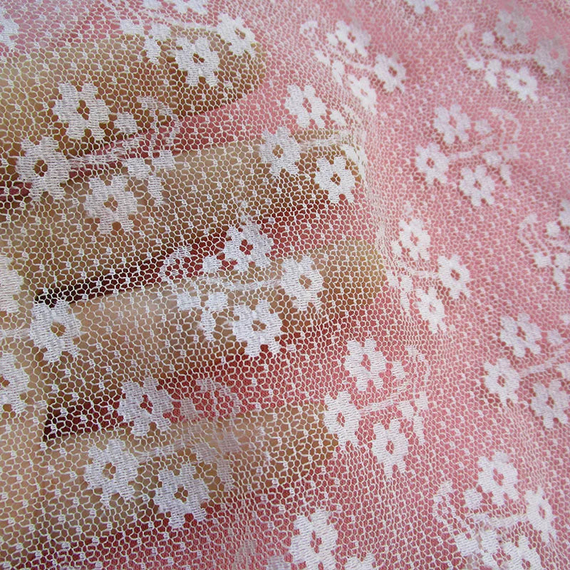 French Flowers African Lace Fabric Nigeria White Veil Tulle Mesh Fabrics For Sewing Woman Clothing Dress Needlework Sheer Fabric