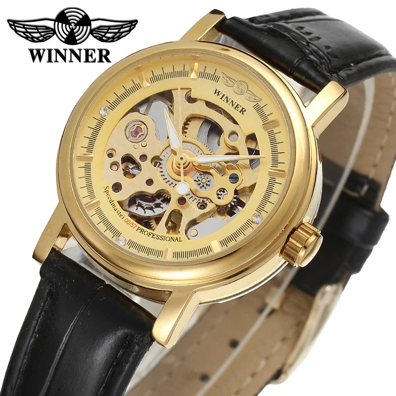 Ladies Private Label Watches Manufacturer Lady Chinese Cheap Women Elegant Skeleton T- Winner Automatic Small Mechanical Watch