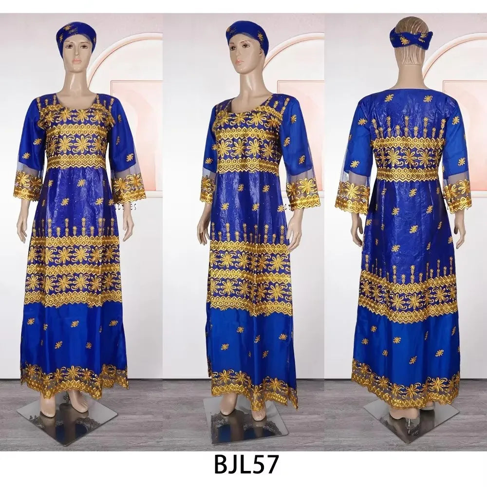African Clothes for Women 2024 Plus Size African Dashiki Ankara Print Robe Bazin Design Wax Wedding Party Dresses