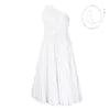 D3208 Latest Design Women Summer Dresses Slash Shoulder Big Swing Strap Pleated Dress Solid African Dresses for Women Clothing