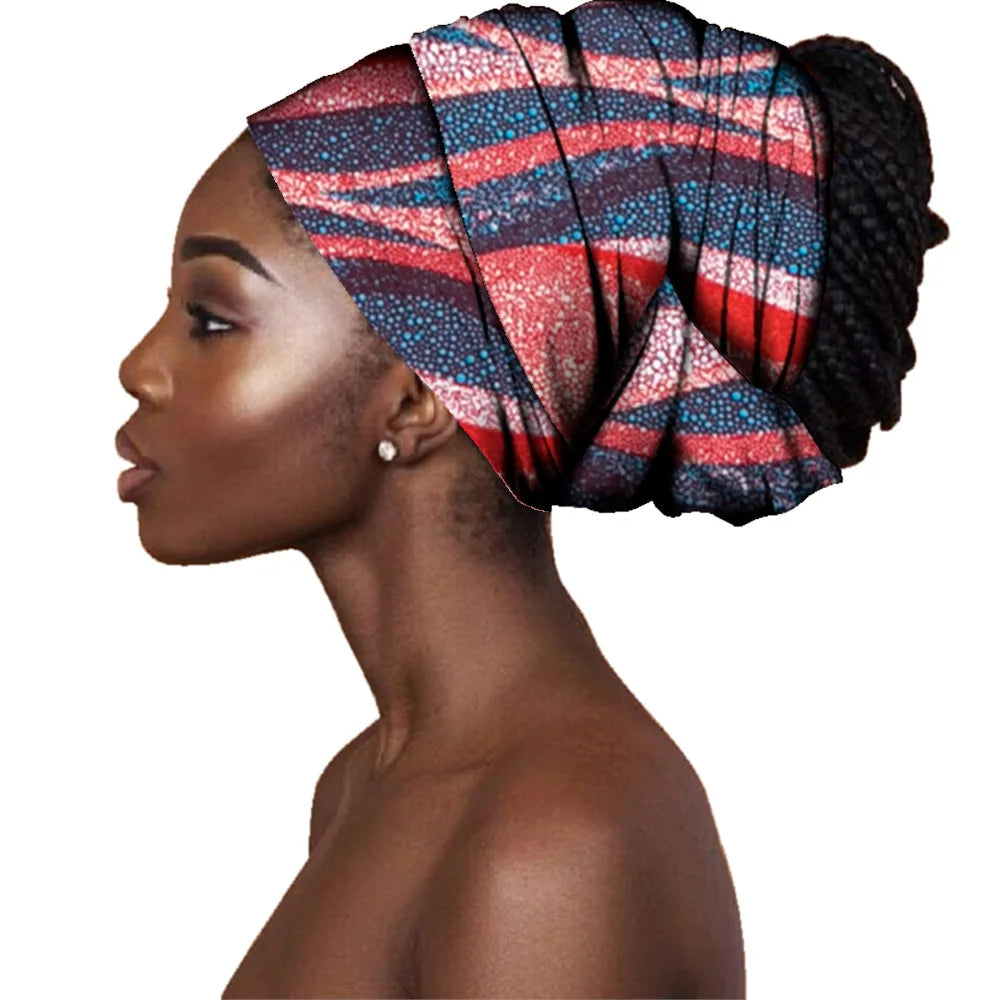 Wax African Headtie Cotton Unisex Head Scarf Floral Printed Accessories Fashion