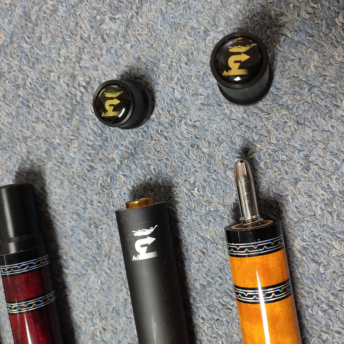 American Black Cocobolo Butt Snooker & Billiard Cues Stainless Steel Joint with Big Devil 8 Head for Eight-Nine Balls