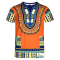 Men Summer Short Sleeve T Shirt with African Style Striped Digital Print for European American Polyester Loose Fit