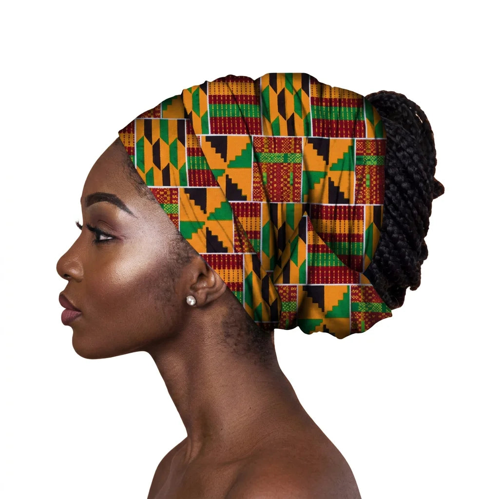 Wax African Headtie Cotton Unisex Head Scarf Floral Printed Accessories Fashion