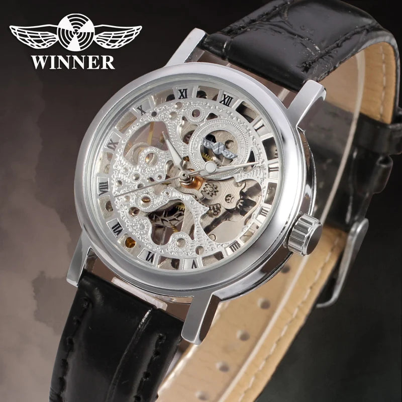 Lady Gift Saat Black Roman Number Female New Design Fashion Girls Watches Women Minimalist Skeleton Cheap Mechanical Wrist Watch
