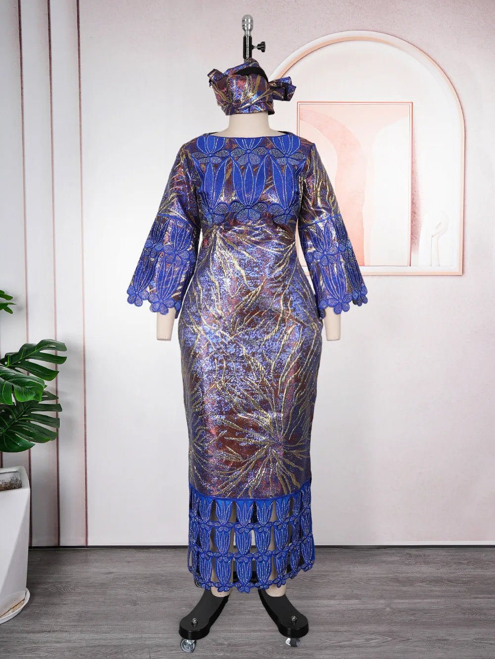 African Embroidery Middle East Plus Size Dashiki African Dress Abaya Women Dress Robe With Scarf
