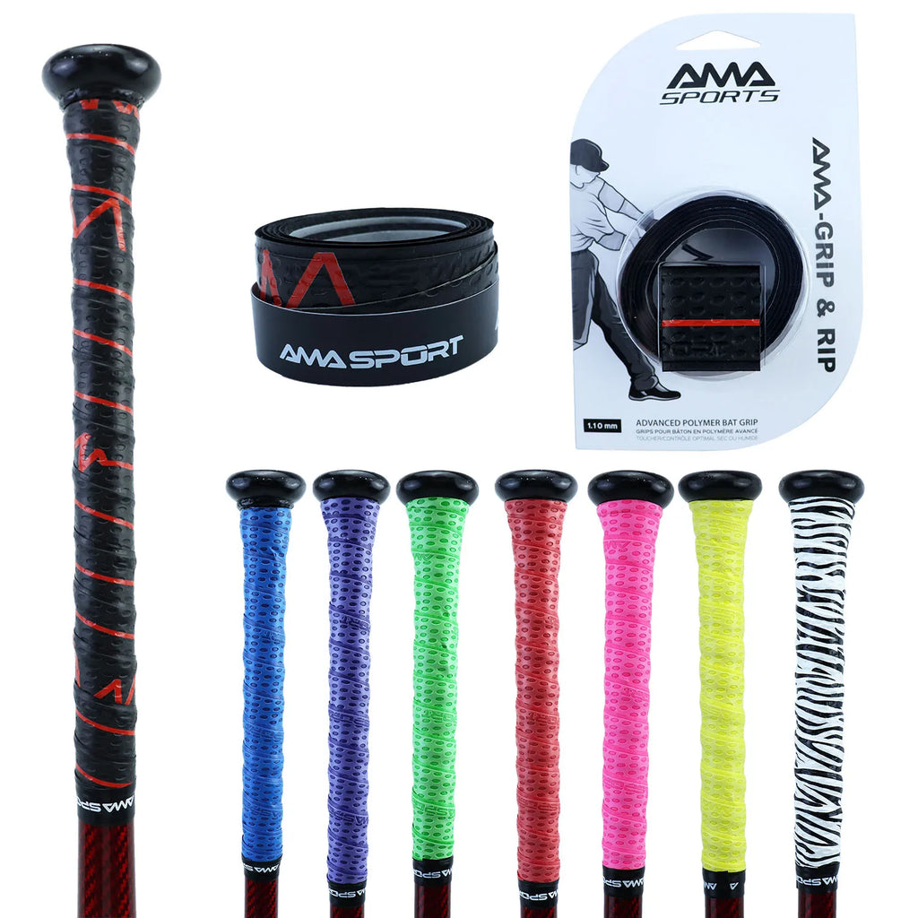 AMA SPORT New Custom 1.1mm Cinta Adhesiva Para Agarre De mango De Bate De Béisbol Baseball Bat Handle Grip Wrap Sweatband Tape