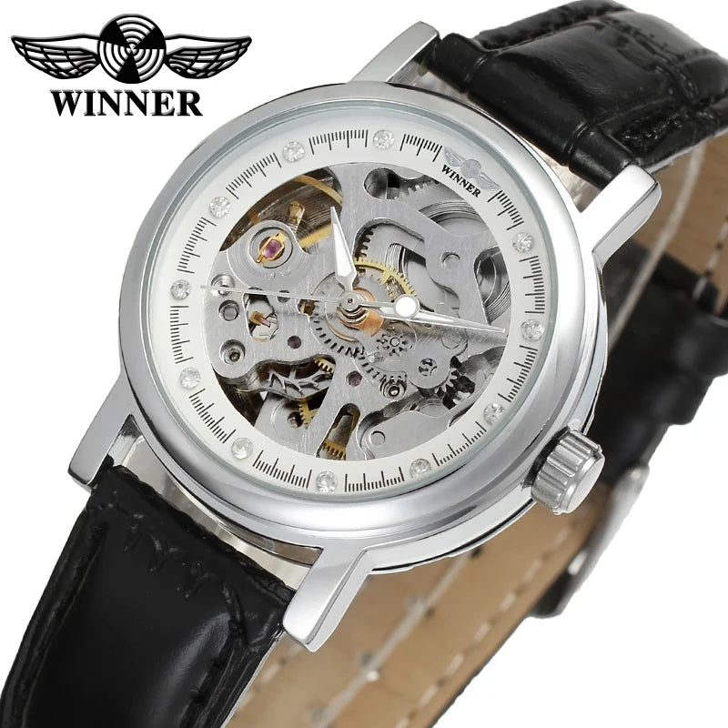 Ladies Private Label Watches Manufacturer Lady Chinese Cheap Women Elegant Skeleton T- Winner Automatic Small Mechanical Watch