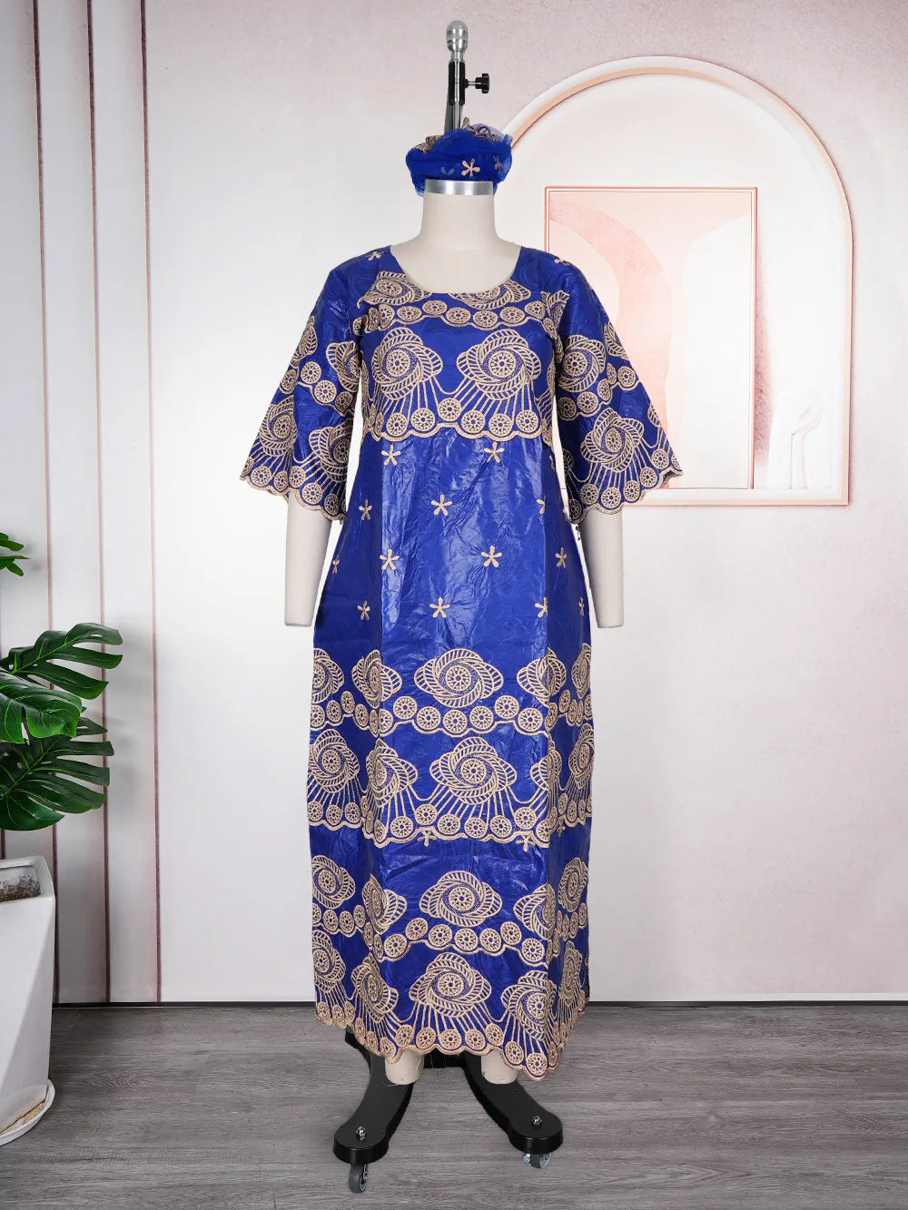 African Embroidery Middle East Plus Size Dashiki African Dress Abaya Women Dress Robe With Scarf