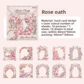 10pcs/pack Skeleton Colourful Window Border Decoration Hard Card Sticker Pack Glazed Mirror Flower Series Retro Flower Window