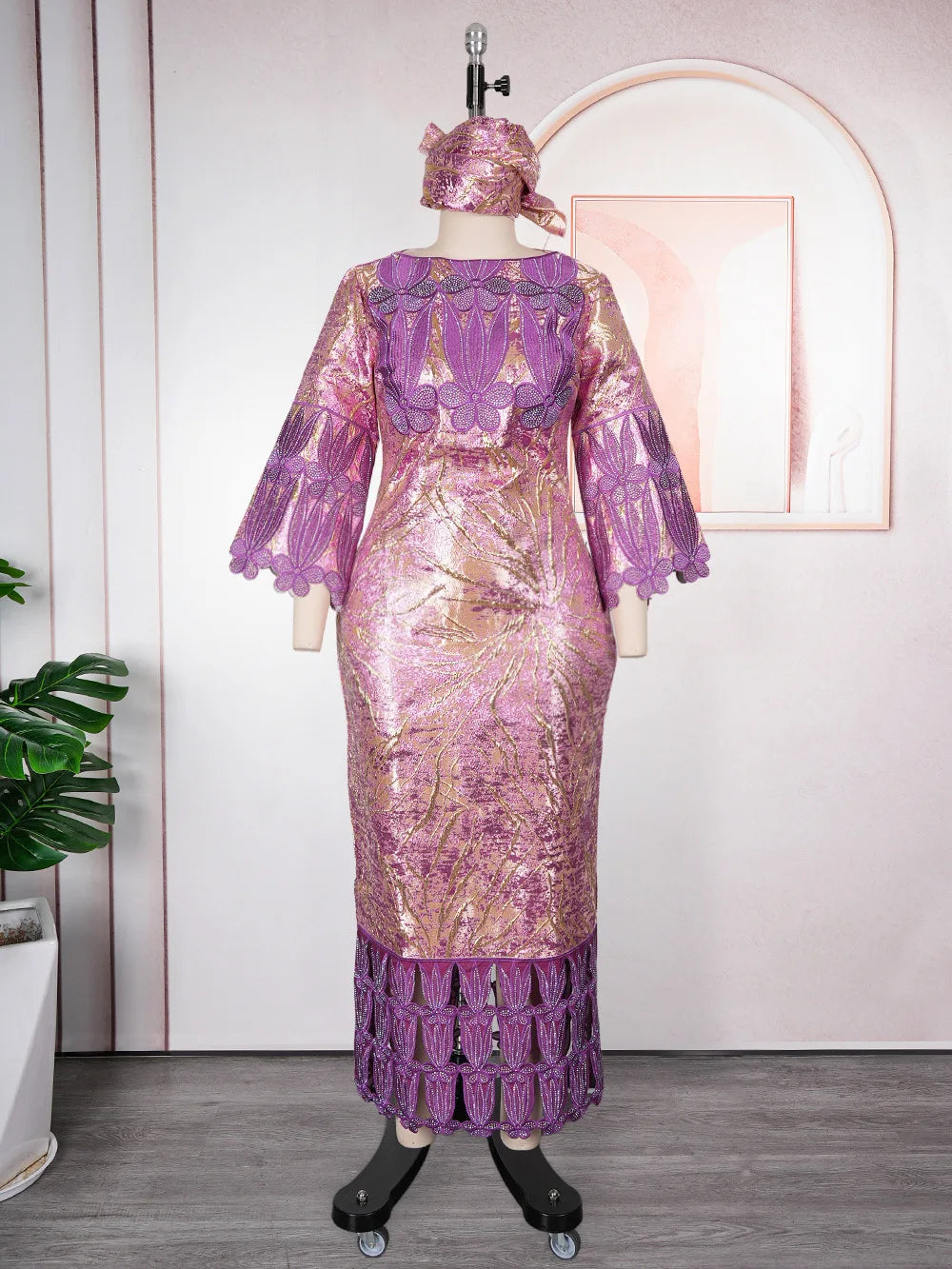 African Embroidery Middle East Plus Size Dashiki African Dress Abaya Women Dress Robe With Scarf
